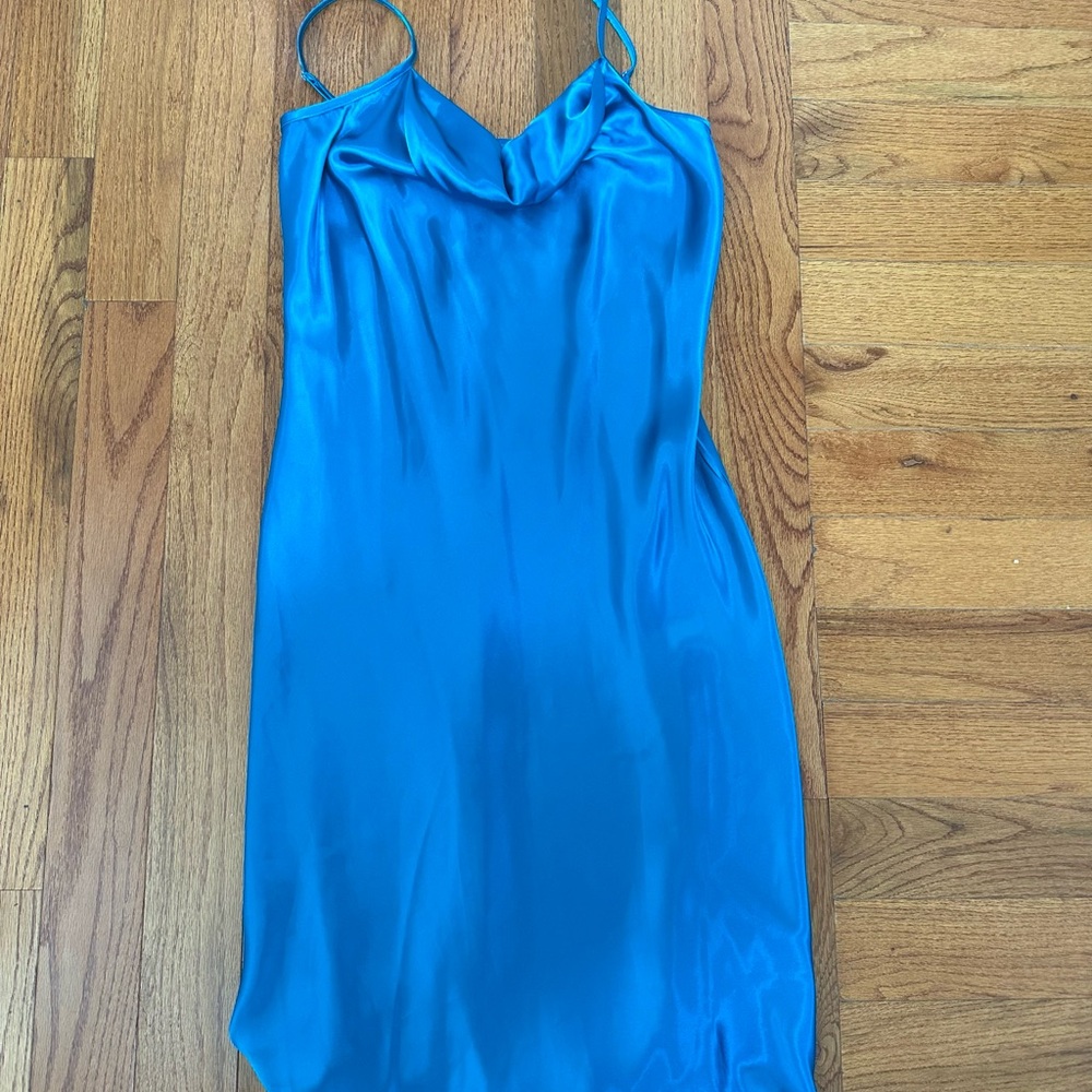 Bebe Teal Satin Dress
